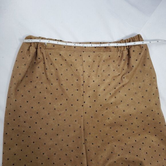 VINTAGE 80s/90s CACHE pants tan high waist textured dot pull‎ on M - Picture 10 of 12